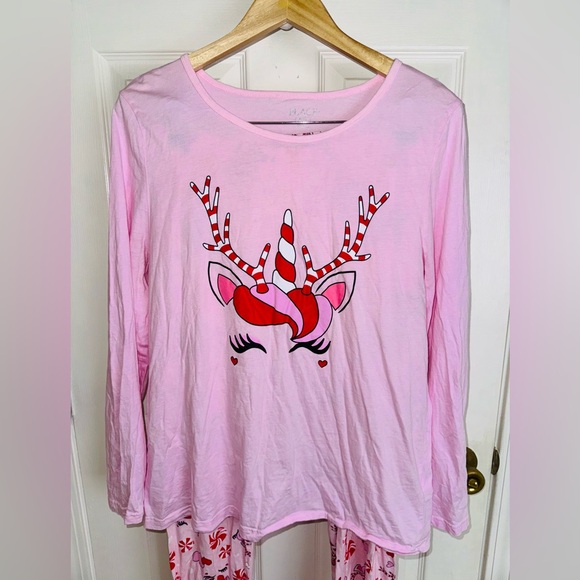 Unicorn peppermint knit pj's children's place Adult XXL - Picture 3 of 7